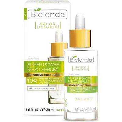 Bielenda Skin Clinic Professional Super Power Mezo Serum - Verjüngendes Serum für Haut mit Makeln Bielenda Skin Clinic Professional Super Power Mezo Serum - Verjüngendes Serum für Haut mit Makeln