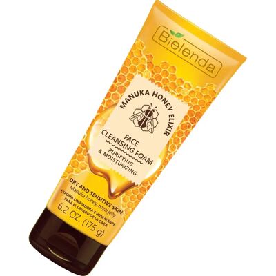 Bielenda Manuka Honey Hydrating Cleansing Foam - Facial Cleanser for Very Dry Sensitive Skin Bielenda Manuka Honey Hydrating Cleansing Foam - Facial Cleanser for Very Dry Sensitive Skin