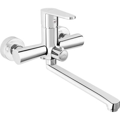 Robinet de lavabo mural Ferro Algeo - Chrome - Publicité Robinet de lavabo mural Ferro Algeo - Chrome - Publicité