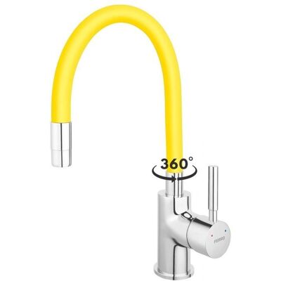 Rubinetto cucina Ferro Zumba - Doccetta flessibile - Cromo/Giallo Rubinetto cucina Ferro Zumba - Doccetta flessibile - Cromo/Giallo