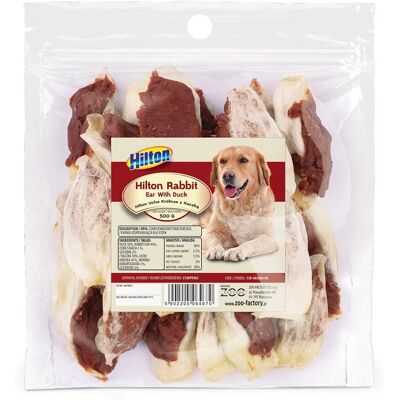 Hilton Oreille de lapin avec canard - Friandise pour chien - 500g - Publicité Hilton Oreille de lapin avec canard - Friandise pour chien - 500g - Publicité