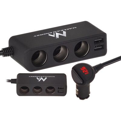 Maclean MCE117 Carregador de carro - 3 tomadas de isqueiro, 2 USB, 120W Maclean MCE117 Carregador de carro - 3 tomadas de isqueiro, 2 USB, 120W