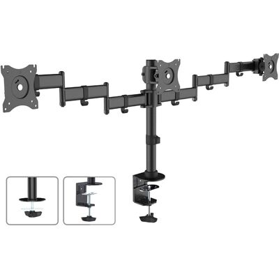 Maclean MC-691 Monitorhalterung - Für 3 Bildschirme 13-27" - Schwarz Maclean MC-691 Monitorhalterung - Für 3 Bildschirme 13-27" - Schwarz