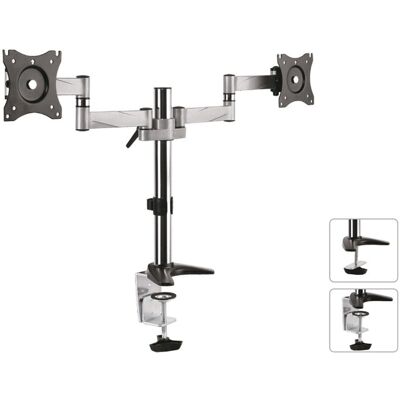 Support moniteur Maclean MC-714 pour 2 écrans - Support en aluminium réglable - Publicité Support moniteur Maclean MC-714 pour 2 écrans - Support en aluminium réglable - Publicité