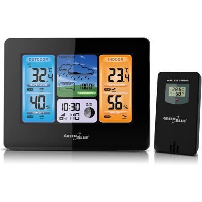 Stazione meteorologica Greenblue 46003 nera con LCD e Wi-Fi - Stazione meteorologica Stazione meteorologica Greenblue 46003 nera con LCD e Wi-Fi - Stazione meteorologica