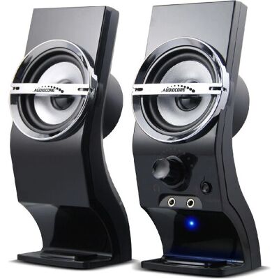 Audiocore AC805 Loudspeaker - 2-Way Black, Silver, 3W Audiocore AC805 Loudspeaker - 2-Way Black, Silver, 3W