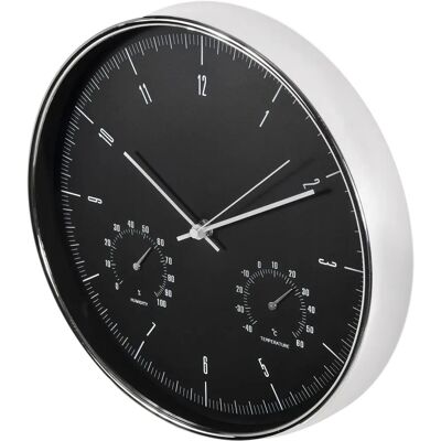 Maclean Reloj de pared CE60S con termómetro y higrómetro - 30cm - Plateado Maclean Reloj de pared CE60S con termómetro y higrómetro - 30cm - Plateado