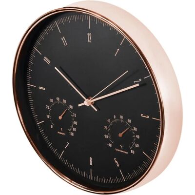Orologio da Parete Maclean Oro con Termometro e Igrometro - 30cm Orologio da Parete Maclean Oro con Termometro e Igrometro - 30cm