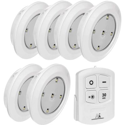 Set di lampade LED wireless Maclean MCE165 - 6 pezzi, telecomando, batterie AAA Set di lampade LED wireless Maclean MCE165 - 6 pezzi, telecomando, batterie AAA