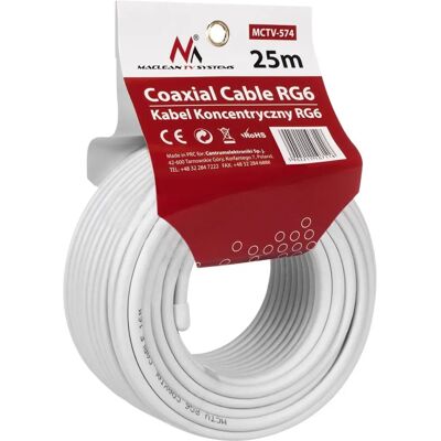 Cabo coaxial Maclean MCTV-574 - 25m - RG6/U Cabo coaxial Maclean MCTV-574 - 25m - RG6/U
