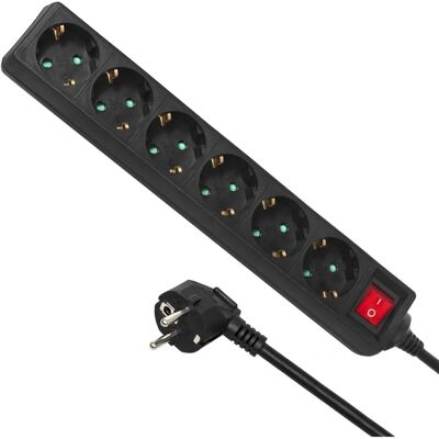Maclean Verlengsnoer - 6 stopcontacten, 5m, Wandmontage, 3500W Maclean Verlengsnoer - 6 stopcontacten, 5m, Wandmontage, 3500W