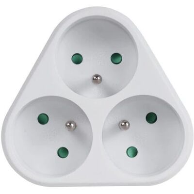 Maclean MCE214 Netzadapter - 3-fach Erdung - Weiß Maclean MCE214 Netzadapter - 3-fach Erdung - Weiß