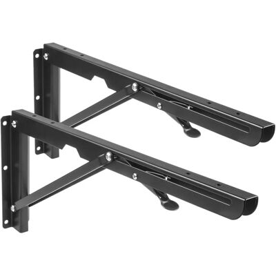 Maclean MC-876 Klappbare Wandhalterungen - Schwarz - Regalträger-Set Maclean MC-876 Klappbare Wandhalterungen - Schwarz - Regalträger-Set