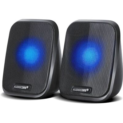 Audiocore AC835 2.0 Stereo Loudspeaker - Stereo sound, LED backlighting, Wired, 6W Audiocore AC835 2.0 Stereo Loudspeaker - Stereo sound, LED backlighting, Wired, 6W
