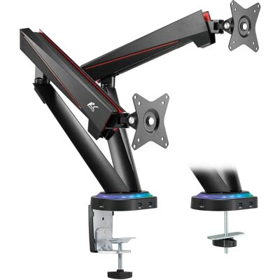 NanoRS Doppelmonitor-Gaming-Halterung - Unterstützt 17-32 Zoll, VESA 75x75/100x100 NanoRS Doppelmonitor-Gaming-Halterung - Unterstützt 17-32 Zoll, VESA 75x75/100x100