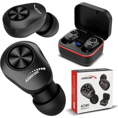 Audiocore AC580 Bluetooth Hörlurar - True Wireless Stereo - Svart Audiocore AC580 Bluetooth Hörlurar - True Wireless Stereo - Svart