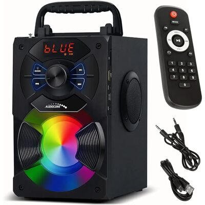 No Name AC730 Enceinte Bluetooth portable - Radio FM, SD/MMC, Aux, USB, Télécommande No Name AC730 Enceinte Bluetooth portable - Radio FM, SD/MMC, Aux, USB, Télécommande