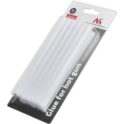 MACLEAN MCE434 Pistola a Colla Caldo & Bastoncini - Trasparente - 12 pz MACLEAN MCE434 Pistola a Colla Caldo & Bastoncini - Trasparente - 12 pz