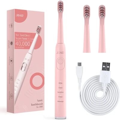 Seago Pink Electric Toothbrush - 5 Modes - 700mAh - IPX7 Seago Pink Electric Toothbrush - 5 Modes - 700mAh - IPX7