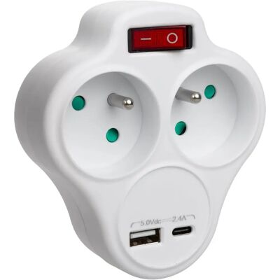 Maclean MCE336 E Steckdosenleiste - 2 Ausgänge, USB A/C, 16A Maclean MCE336 E Steckdosenleiste - 2 Ausgänge, USB A/C, 16A