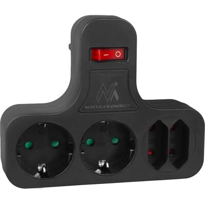 Maclean Mehrfachstecker - Vierfach mit Schalter, Schuko, Kinderschutz Maclean Mehrfachstecker - Vierfach mit Schalter, Schuko, Kinderschutz