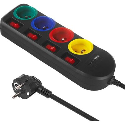 Maclean Mce508 B Steckerleiste mit 4 Steckdosen und 2 USB Maclean Mce508 B Steckerleiste mit 4 Steckdosen und 2 USB
