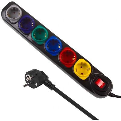 Multiprise Maclean Mce509 B - 6 Prises, Interrupteur, 250VAC/10A, 1.5m - Rallonge électrique Multiprise Maclean Mce509 B - 6 Prises, Interrupteur, 250VAC/10A, 1.5m - Rallonge électrique