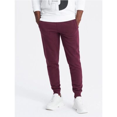 Ombre Herre Basic bomuldsjoggingbukser - Maroon Ombre Herre Basic bomuldsjoggingbukser - Maroon