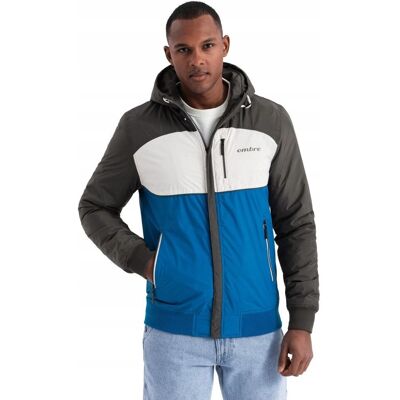 Geacă Sportivă Ușoară Ombre Albastru Gri - Fleece, Pungi, Glugă Reglabilă Geacă Sportivă Ușoară Ombre Albastru Gri - Fleece, Pungi, Glugă Reglabilă