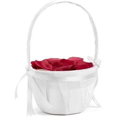Pricenet Hochzeitskorb - Rosenblätter oder Münzen, Weiß Pricenet Hochzeitskorb - Rosenblätter oder Münzen, Weiß