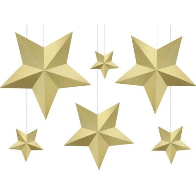 Pricenet Gold Hanging Stars Christmas - Decoration Pricenet Gold Hanging Stars Christmas - Decoration