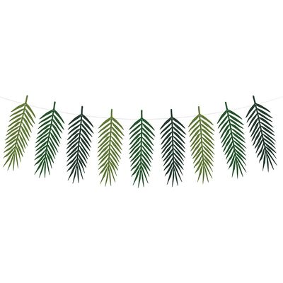 PartyDeco Green Tropical Leaf Garland - Party Decoration PartyDeco Green Tropical Leaf Garland - Party Decoration