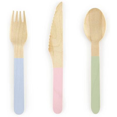 Pricenet Holzbesteck - Pastell - 18 stk. Pricenet Holzbesteck - Pastell - 18 stk.