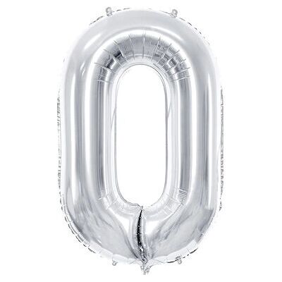 PartyDeco Modell 0 Silber Nummer Ballon - Party Dekoration PartyDeco Modell 0 Silber Nummer Ballon - Party Dekoration