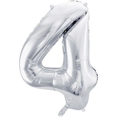 PartyDeco Silvester Zahl 4 Ballon - Geburtstagsdeko PartyDeco Silvester Zahl 4 Ballon - Geburtstagsdeko