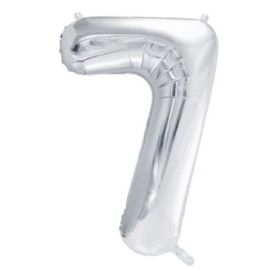 PartyDeco Silber Nummer 7 Ballon - Party Dekoration PartyDeco Silber Nummer 7 Ballon - Party Dekoration