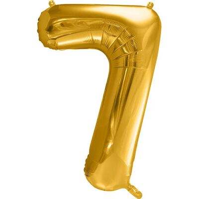 PartyDeco Zlatá Číslo 7 Balón - 86cm, Výzdoba Narozenin PartyDeco Zlatá Číslo 7 Balón - 86cm, Výzdoba Narozenin