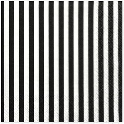 Pricenet Schwarze Streifen Servietten - 3-Lagig 33x33cm Packung Pricenet Schwarze Streifen Servietten - 3-Lagig 33x33cm Packung