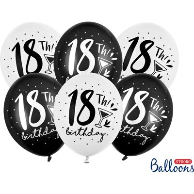 PartyDeco SB14P-246-000-6 Latexballon Schwarz/Weiß - Partydekoration PartyDeco SB14P-246-000-6 Latexballon Schwarz/Weiß - Partydekoration