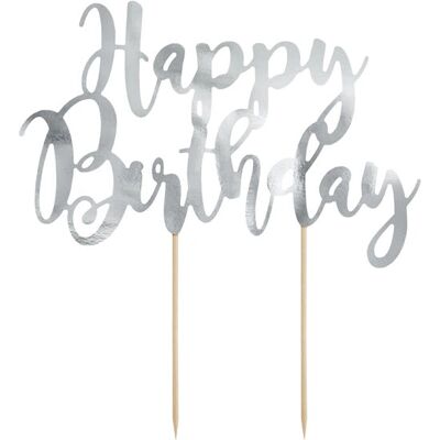 PartyDeco KPT11-018M Silber Cake Topper - Kuchenaufsatz PartyDeco KPT11-018M Silber Cake Topper - Kuchenaufsatz