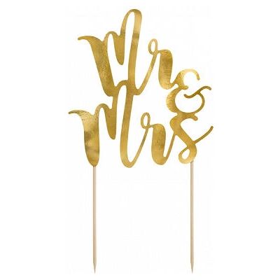 PartyDeco Gold Mr & Mrs Kuchendeckel - Kuchenaufsatz PartyDeco Gold Mr & Mrs Kuchendeckel - Kuchenaufsatz
