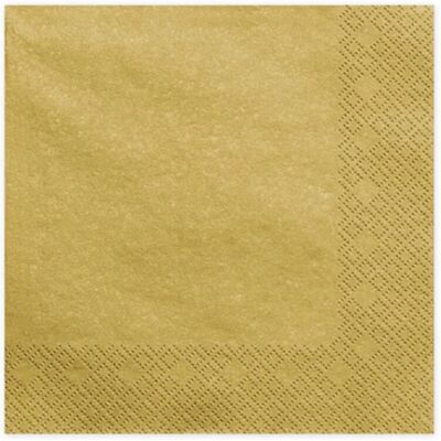 Pricenet Guardanapos - 3 Camadas, Metálico dourado - 33x33cm - Pack de 20 Pricenet Guardanapos - 3 Camadas, Metálico dourado - 33x33cm - Pack de 20