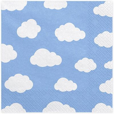 PartyDeco SP33-14 Guardanapos de Papel Azul Celeste - Guardanapos PartyDeco SP33-14 Guardanapos de Papel Azul Celeste - Guardanapos