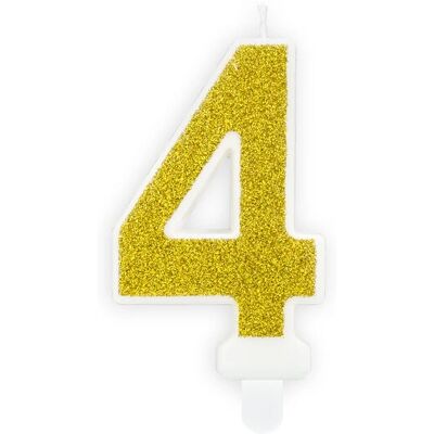 Pricenet - 4 - Gold - 7cm - Geburtstagskerze Pricenet - 4 - Gold - 7cm - Geburtstagskerze