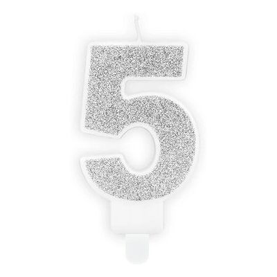 PartyDeco - SCU3-5-018B - Silber - 7 cm - Kerze PartyDeco - SCU3-5-018B - Silber - 7 cm - Kerze