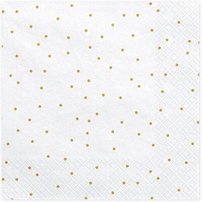 PartyDeco SP33-23-008 Gold Weiß Servietten - Papierservietten PartyDeco SP33-23-008 Gold Weiß Servietten - Papierservietten