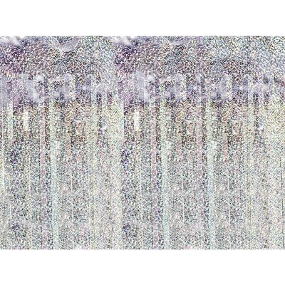 PartyDeco Silber Holografischer Partyvorhang - Partydekoration PartyDeco Silber Holografischer Partyvorhang - Partydekoration