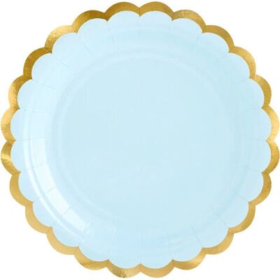 PartyDeco TPP16-001J Hellblau Gold 18cm Teller - Einwegteller PartyDeco TPP16-001J Hellblau Gold 18cm Teller - Einwegteller
