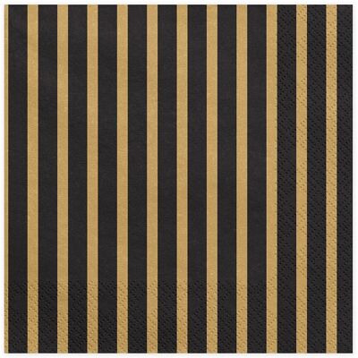 Tovaglioli a Righe Dorate Pricenet - 33x33cm, 20 pz. Tovaglioli a Righe Dorate Pricenet - 33x33cm, 20 pz.