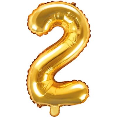 Ballon Numéro 2 en Feuille Dorée - Décoration de Fête - Publicité Ballon Numéro 2 en Feuille Dorée - Décoration de Fête - Publicité